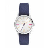 FURLA SILVER ANALOG QUARTZ SILVER STAINLESS STEEL R4251101512 BLUE LEATHER STRAP WOMEN'S WATCH - H2 Hub Watches