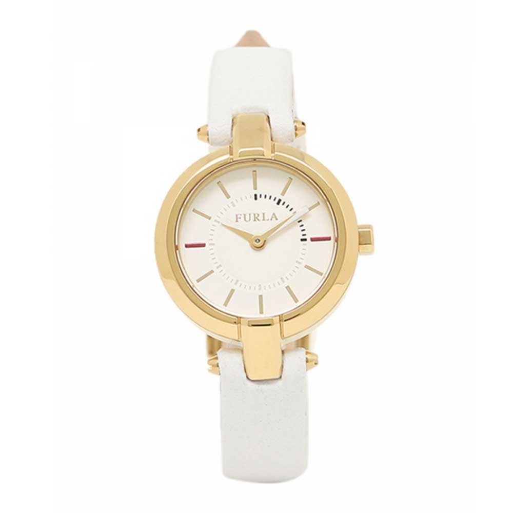 FURLA LINDA ANALOG QUARTZ GOLD STAINLESS STEEL R4251106502 WHITE LEATHER STRAP WOMEN'S WATCH - H2 Hub Watches