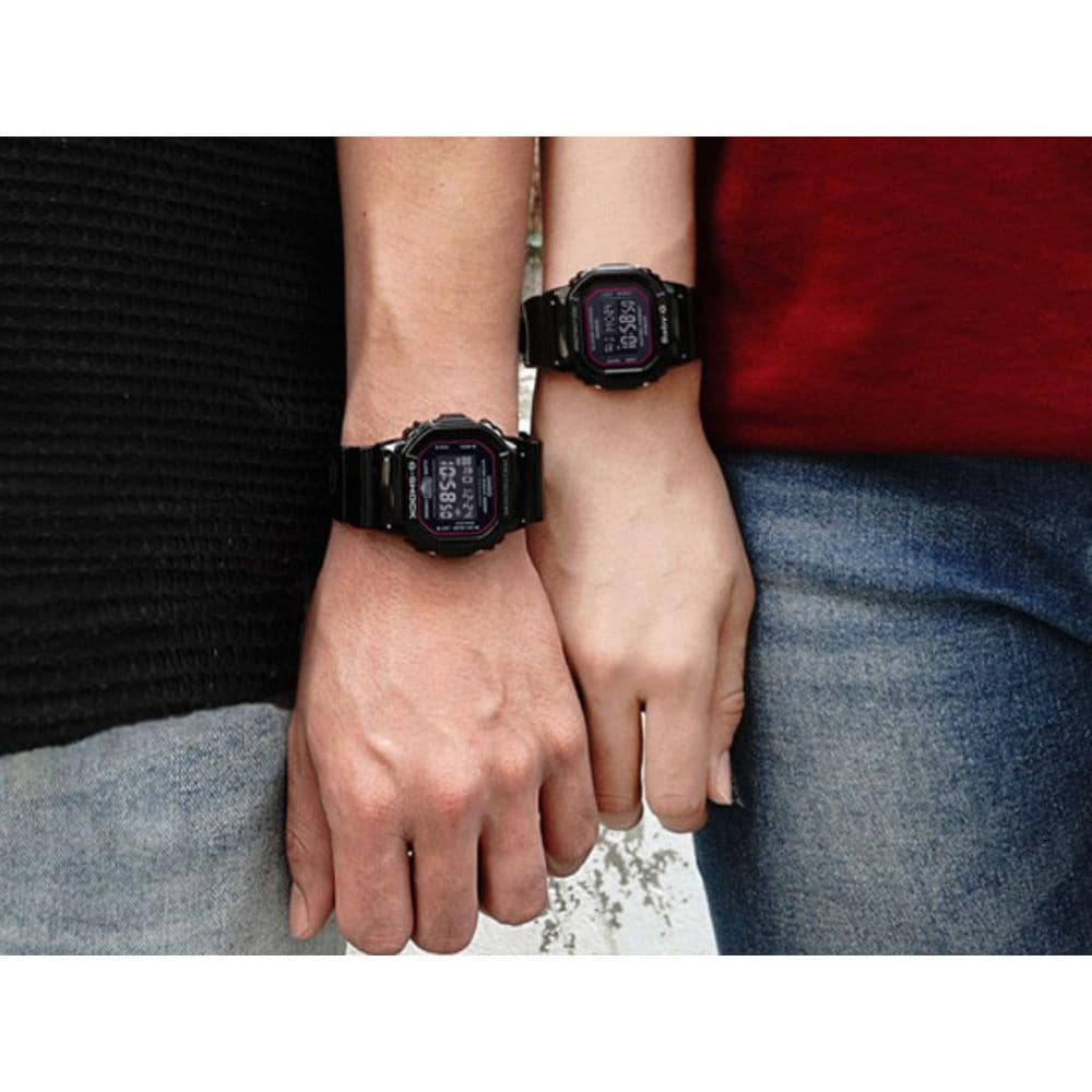 CASIO G-SHOCK BABY-G DIGITAL QUARTZ BLACK RESIN SLV-18B-1DR COUPLE'S WATCH - H2 Hub Watches