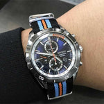 SEIKO CRITERIA SNDH21P1 CHRONOGRAPH MEN'S STRIPED NYLON STRAP WATCH - H2 Hub Watches