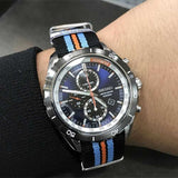 SEIKO CRITERIA SNDH21P1 CHRONOGRAPH MEN'S STRIPED NYLON STRAP WATCH - H2 Hub Watches