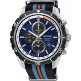 SEIKO CRITERIA SNDH21P1 CHRONOGRAPH MEN'S STRIPED NYLON STRAP WATCH - H2 Hub Watches