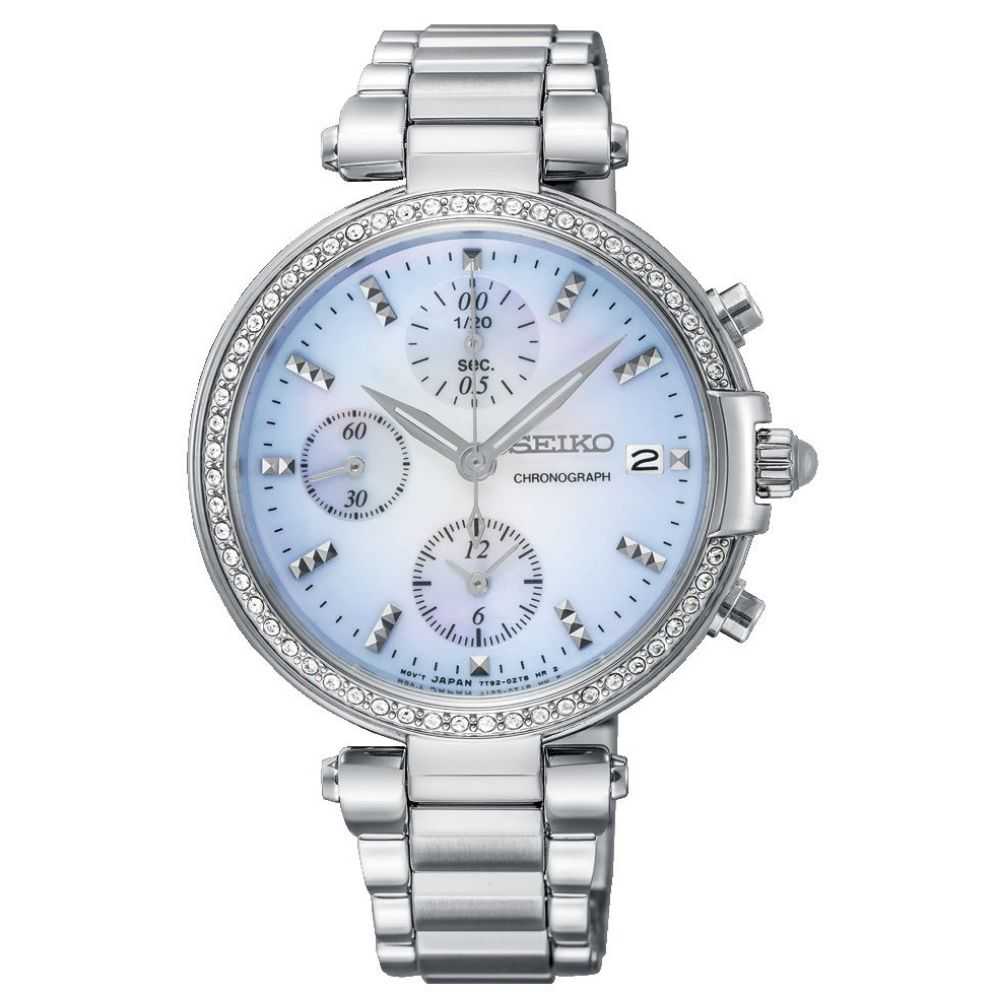 SEIKO GENERAL SNDV39P1 CHRONOGRAPH STAINLESS STEEL WOMEN'S SILVER WATCH - H2 Hub Watches