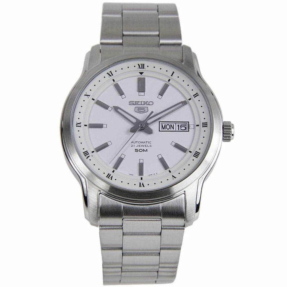Seiko 5 Silver Stainless Steel Strap Men Watch SNKP09K1 H2 Hub