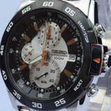 SEIKO CRITERIA SPC025P1 CHRONOGRAPH STAINLESS STEEL MEN'S SILVER WATCH - H2 Hub Watches