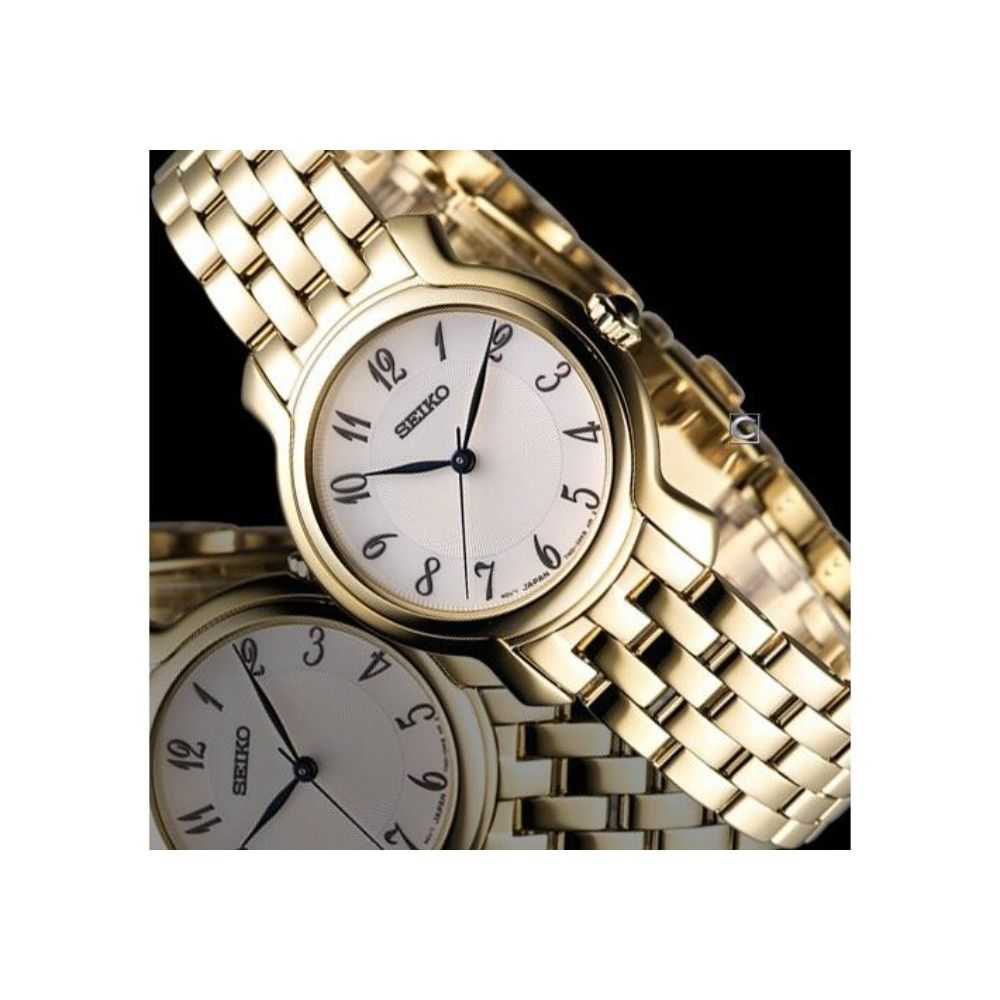 SEIKO GENERAL SRZ392P1 ANALOG STAINLESS STEEL WOMEN'S GOLD WATCH - H2 Hub Watches