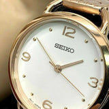 SEIKO GENERAL SUR672P1 QUARTZ STAINLESS STEEL ROSE GOLD WOMEN'S WATCH - H2 Hub Watches