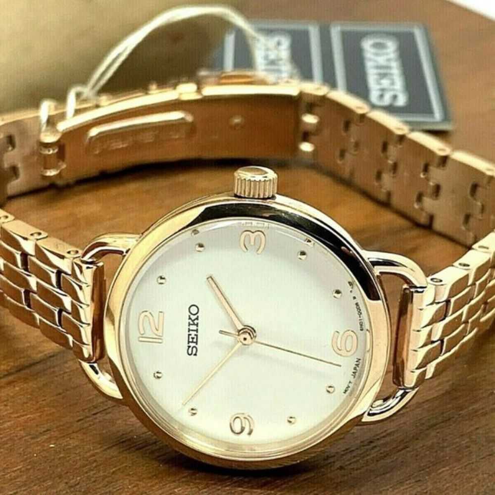 SEIKO GENERAL SUR672P1 QUARTZ STAINLESS STEEL ROSE GOLD WOMEN'S WATCH - H2 Hub Watches