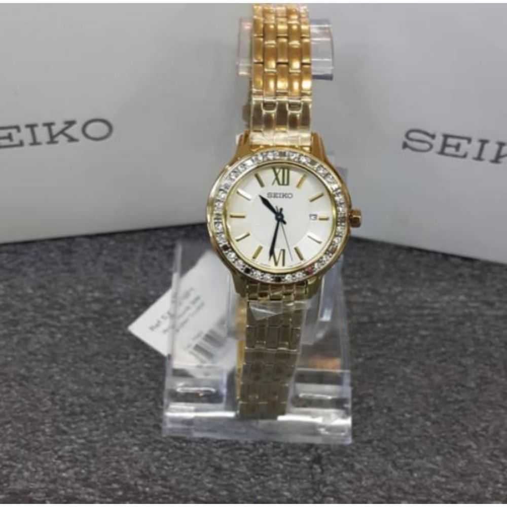 SEIKO GENERAL SWAROVSKI CRYSTAL SXDG76P1 STAINLESS STEEL WOMEN'S GOLD WATCH - H2 Hub Watches