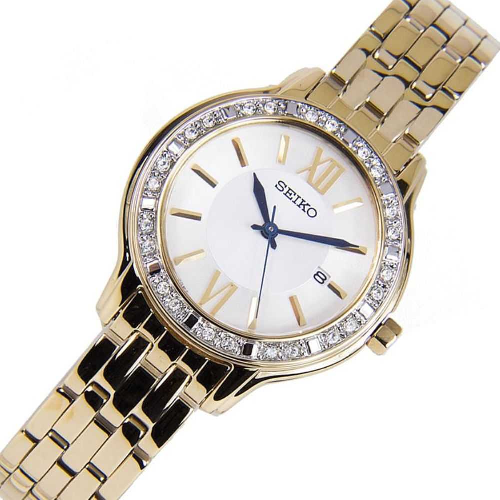 SEIKO GENERAL SWAROVSKI CRYSTAL SXDG76P1 STAINLESS STEEL WOMEN'S GOLD WATCH - H2 Hub Watches