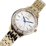 SEIKO GENERAL SWAROVSKI CRYSTAL SXDG76P1 STAINLESS STEEL WOMEN'S GOLD WATCH - H2 Hub Watches
