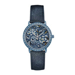GUESS LITTLE WILDFLOWER BLUE STAINLESS STEEL W0821L2 LEATHER STRAP WOMEN'S WATCH - H2 Hub Watches