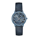 GUESS LITTLE WILDFLOWER BLUE STAINLESS STEEL W0821L2 LEATHER STRAP WOMEN'S WATCH - H2 Hub Watches