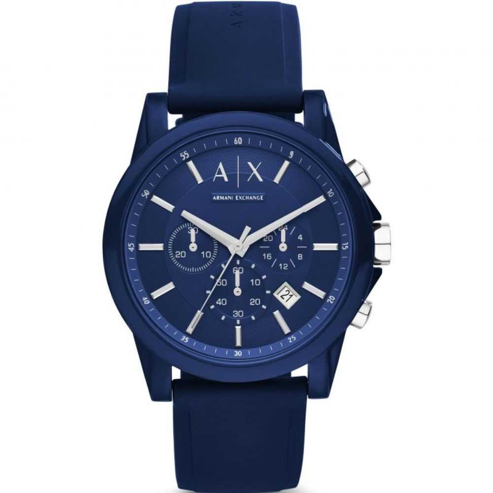 ARMANI EXCHANGE CHRONOGRAPH BLUE RESIN AX1327 MEN'S WATCH - H2 Hub Watches
