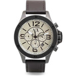 ARMANI EXCHANGE CHRONOGRAPH SILVER STAINLESS STEEL AX1519 BLACK LEATHER STRAP MEN'S WATCH - H2 Hub Watches