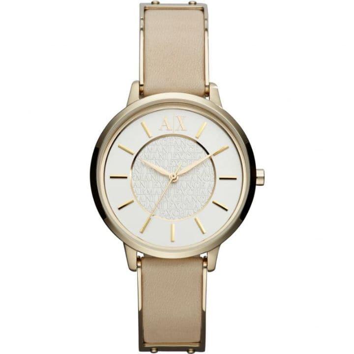 ARMANI EXCHANGE ANALOG QUARTZ GOLD STAINLESS STEEL AX5301 LEATHER STRAP WOMEN'S WATCH - H2 Hub Watches