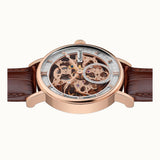 INGERSOLL HERALD AUTOMATIC I00401B ROSE GOLD ROUND BROWN LEATHER STRAP MEN'S WATCH