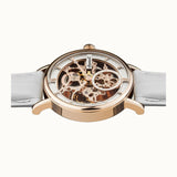 INGERSOLL HERALD AUTOMATIC I00404B ROSE GOLD ROUND WHITE LEATHER STRAP MEN'S WATCH