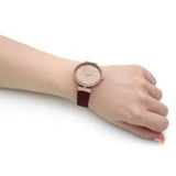ARMANI EXCHANGE AX5913 THREE-HAND RED LEATHER WOMEN WATCH
