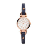 FOSSIL GEORGIA ANALOG QUARTZ ROSE GOLD STAINLESS STEEL ES4026 GREY LEATHER STRAP WOMEN'S WATCH - H2 Hub Watches