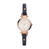 FOSSIL GEORGIA ANALOG QUARTZ ROSE GOLD STAINLESS STEEL ES4026 GREY LEATHER STRAP WOMEN'S WATCH - H2 Hub Watches