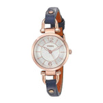 FOSSIL GEORGIA ANALOG QUARTZ ROSE GOLD STAINLESS STEEL ES4026 GREY LEATHER STRAP WOMEN'S WATCH - H2 Hub Watches
