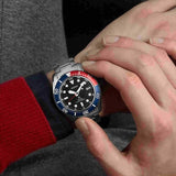 SEIKO PROSPEX SNE591P1 SOLAR BLACK DIAL PEPSI BEZEL MEN'S DIVER WATCH