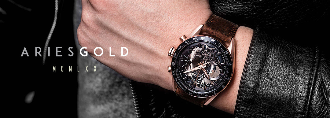 ARIES GOLD CHRONOGRAPH JOLTER ROSE GOLD STAINLESS STEEL G 7008 RG-BK