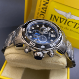 Invicta Pro Diver Black Dial Stainless Steel Strap Men's Watch - Chronograph | 0069