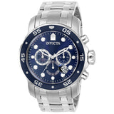 Invicta Pro Diver Blue Dial Stainless Steel Men's Watch - Chronograph | 0070