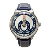 Mandetbrote Mechanical Exception Leather Strap Men's Watch - Orbital | Blue Flow