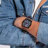 Guess Falcon Coffee Case Brown Silicone Men's Watch GW0568G1