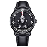 Mandetbrote Mechanical Exception Leather Strap Men's Watch - Orbital | Midnight black