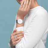 Bering White Dial Brushed Silver Milanese Strap Unisex Watch 11139-004
