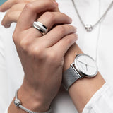 Bering White Dial Brushed Silver Milanese Strap Unisex Watch 11139-004