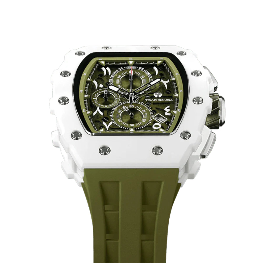 Tsar Bomba Olive Silicone Strap Men's Watch TB8204QA-03 (15mm) Thickness