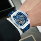 Tsar Bomba Automatic Blue Silicone Strap Men's Watch TB8208A-41 (14.5mm) Thickness