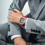 Tsar Bomba Automatic Red FKM Rubber Strap Men's Watch TB8208D-12