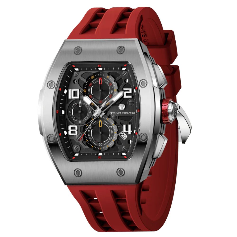 Tsar Bomba Red Silicone Strap Men's Watch TB8224Q-03 (14.5mm) Thickness
