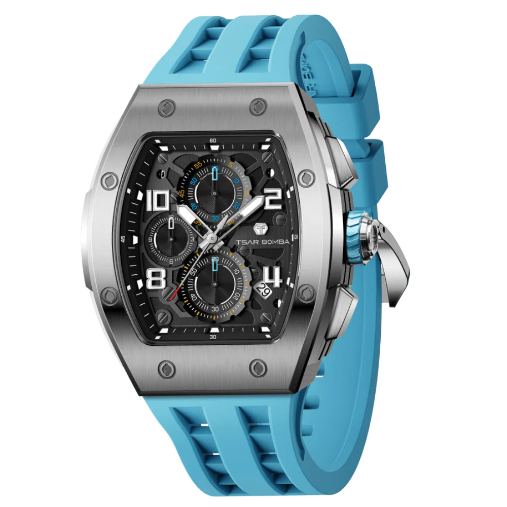 Tsar Bomba Light Blue Silicone Strap Men's Watch TB8224Q-05 (14.5mm) Thickness