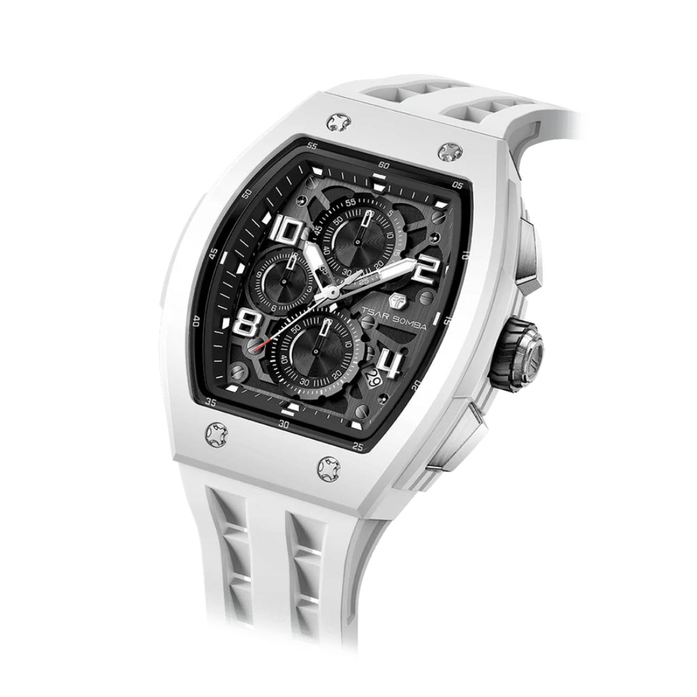 Tsar Bomba White Silicone Strap Men's Watch TB8224B-01 (14.5mm) Thickness