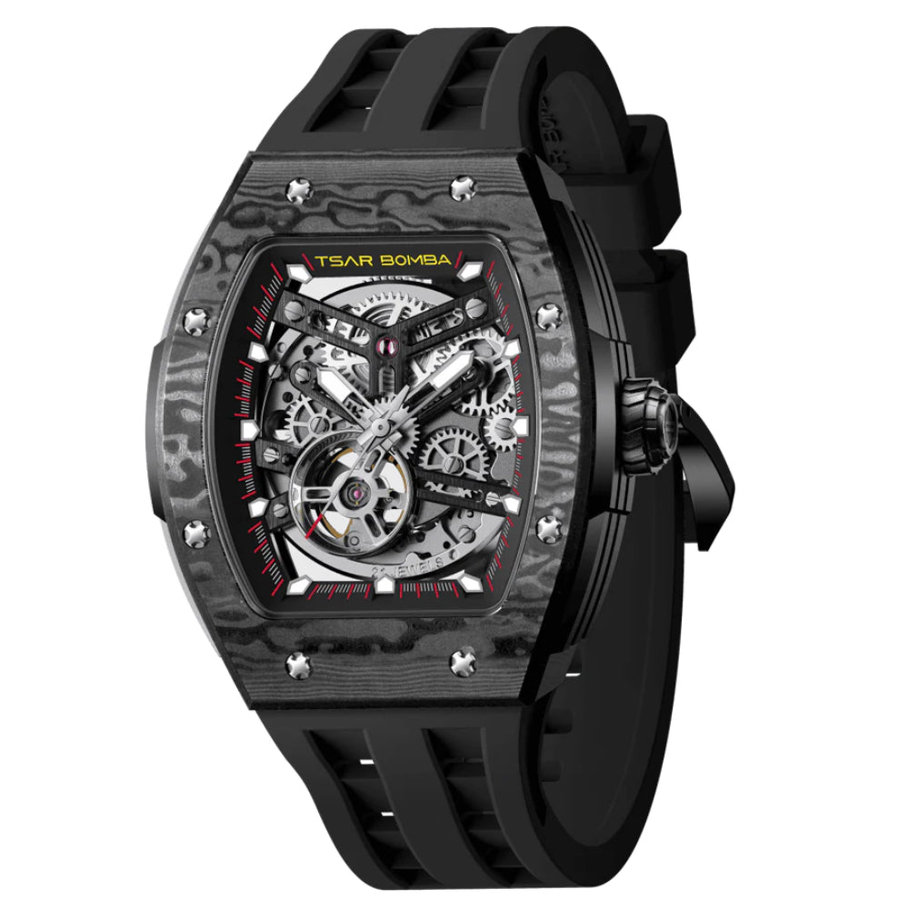 Tsar Bomba Automatic Black FKM Rubber Strap Men's Watch TB8228CF-01