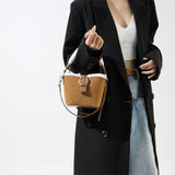 AG Collective Faux Suede Top Handle Bucket Women Hand Bag