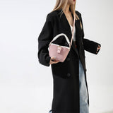 AG Collective Faux Suede Top Handle Bucket Women Hand Bag