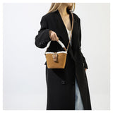 AG Collective Faux Suede Top Handle Bucket Women Hand Bag