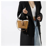 AG Collective Faux Suede Top Handle Bucket Women Hand Bag