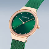 Bering Classic Green Dial & Milanese Strap Women Watch 12934-868