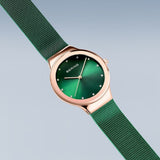 Bering Classic Green Dial & Milanese Strap Women Watch 12934-868
