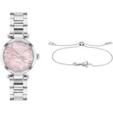 Coach New York Cary Pink Dial Silver Stainless Steel Strap Women Watch 14000079