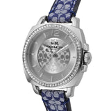 Coach New York Silver Dial Blue Leather Strap Women Watch 14502417